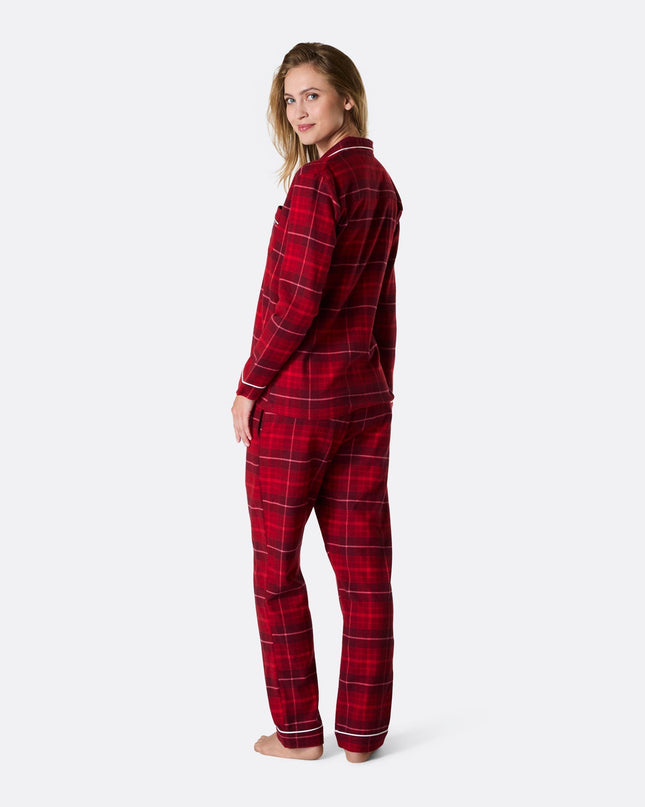Pyjama de Noël en flanelle rouge pour femme