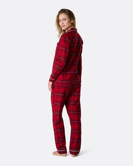 Pyjama de Noël en flanelle rouge pour femme