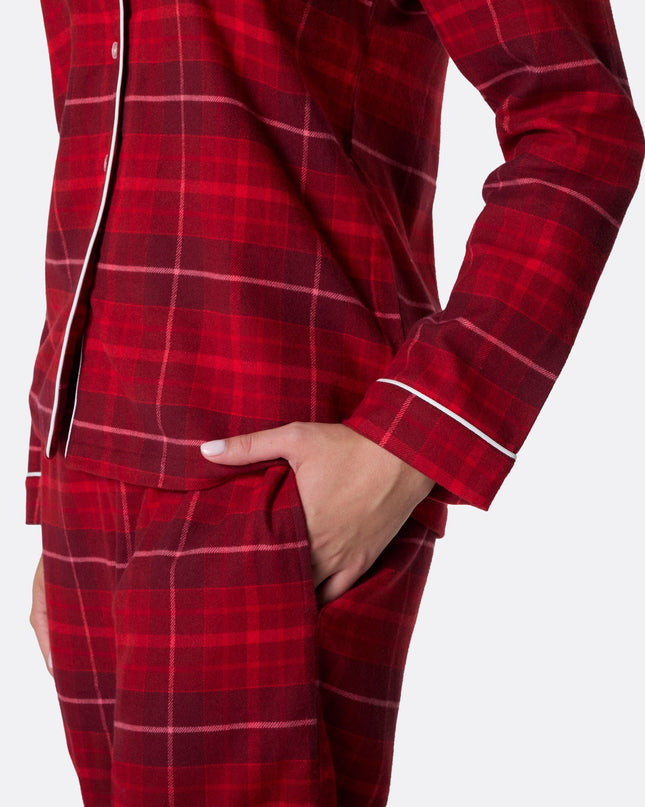 Pyjama de Noël en flanelle rouge pour femme