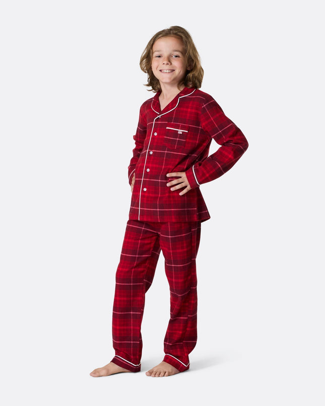 Pyjamas de Noël en flanelle rouge pour toute la famille