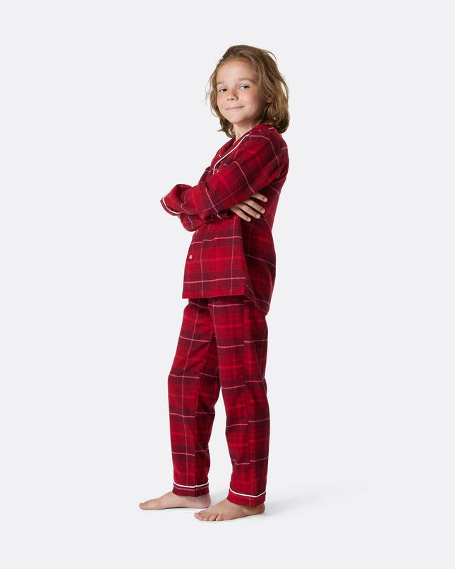 Pyjamas de Noël en flanelle rouge pour enfants