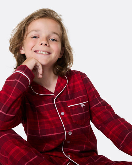 Pyjamas de Noël en flanelle rouge pour enfants