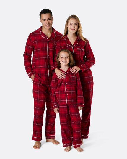 Pyjamas de Noël en flanelle rouge pour enfants