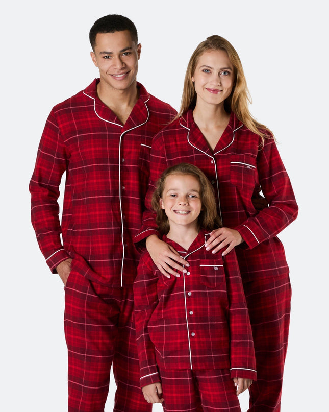 Pyjamas de Noël en flanelle rouge pour toute la famille