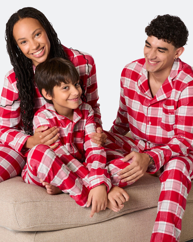 Pyjama de Noël en flanelle rouge pour hommes