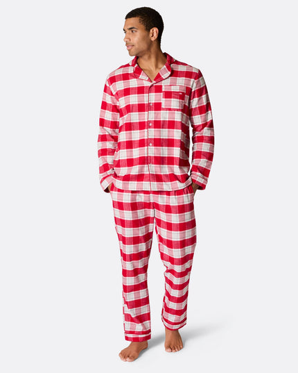 Pyjama de Noël en flanelle rouge pour hommes