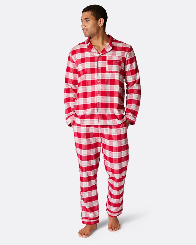 Pyjamas de Noël familiaux en flanelle rouge