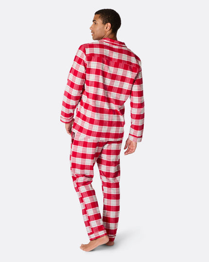 Pyjama de Noël en flanelle rouge pour hommes