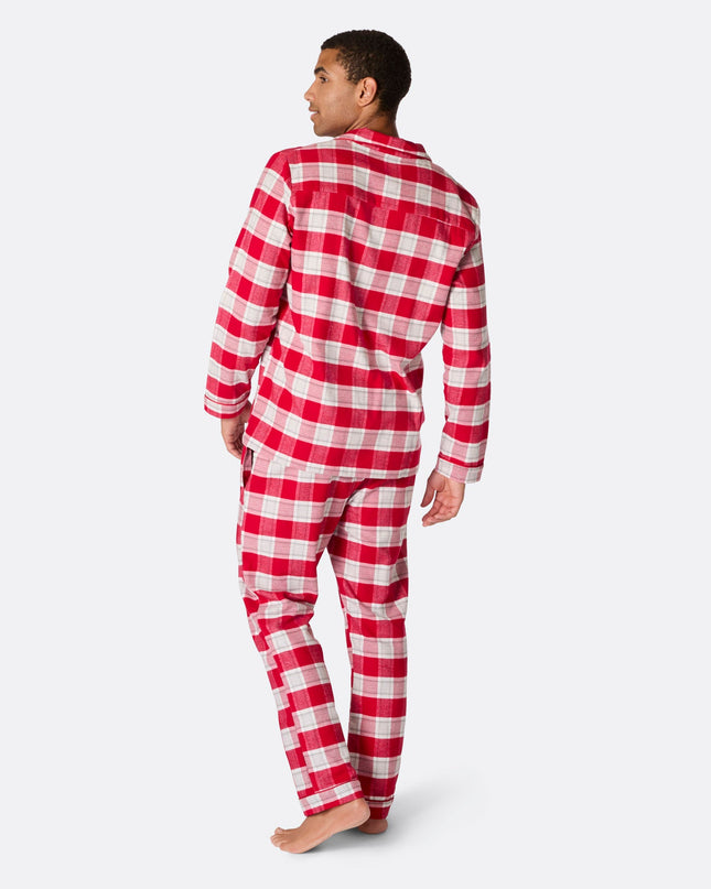 Pyjama de Noël en flanelle rouge pour hommes