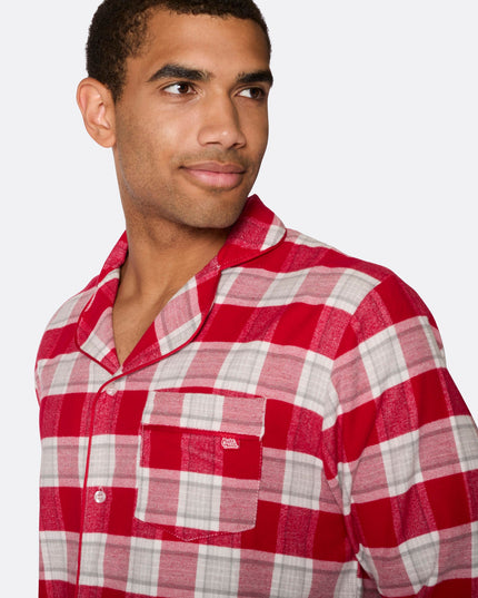 Pyjama de Noël en flanelle rouge pour hommes