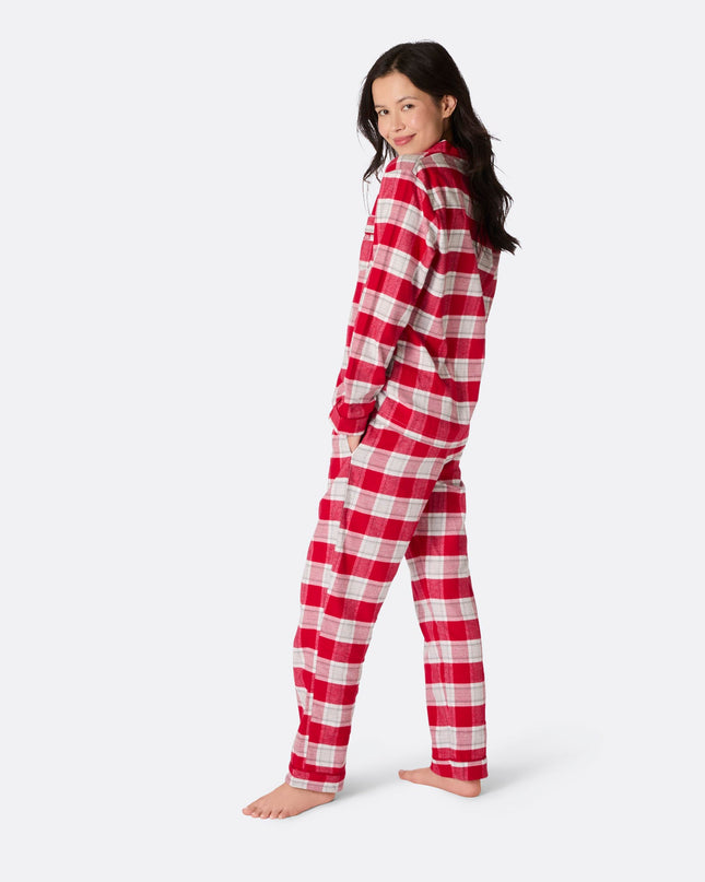 Pyjama de Noël en flanelle rouge pour femmes