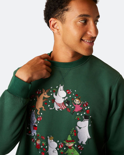 Sweat-shirt de Noël vert Moomin pour homme