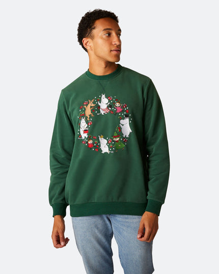 Sweat-shirt de Noël vert Moomin pour homme