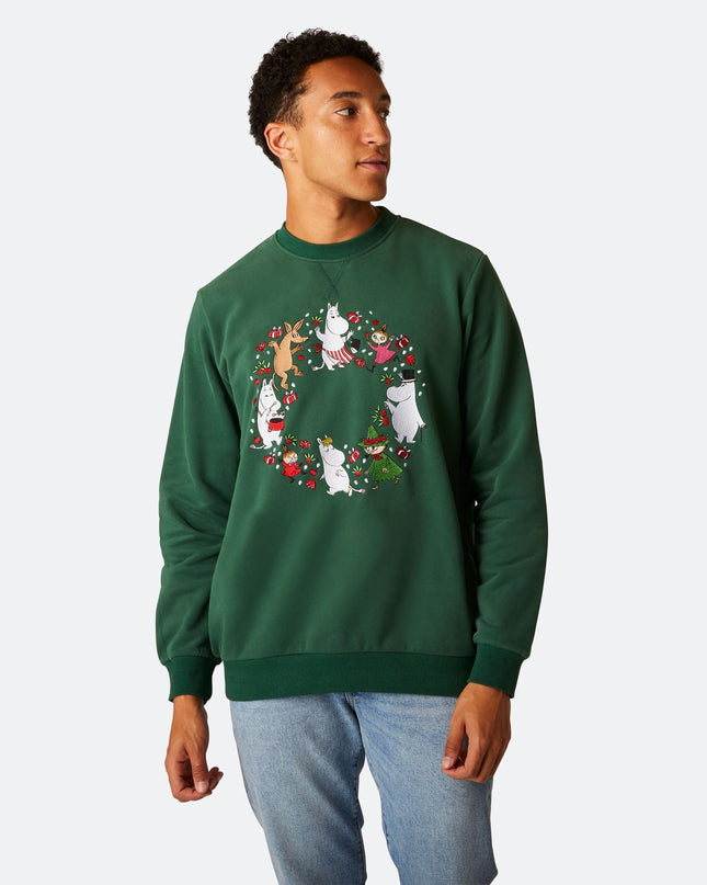 Sweat-shirt de Noël vert Moomin pour homme