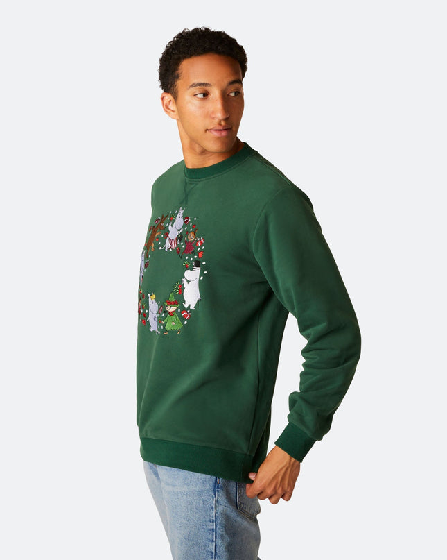 Sweat-shirt de Noël vert Moomin pour homme