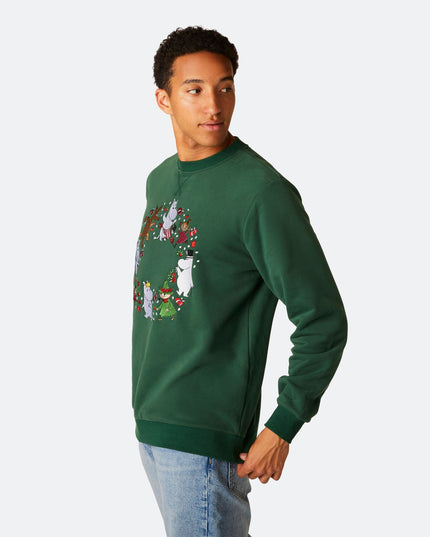 Sweat-shirt de Noël vert Moomin pour homme