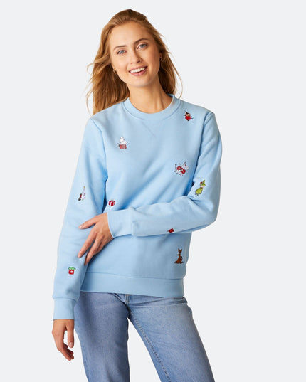 Sweat-shirt de Noël bleu Moomin pour femme - Style festif et confortable