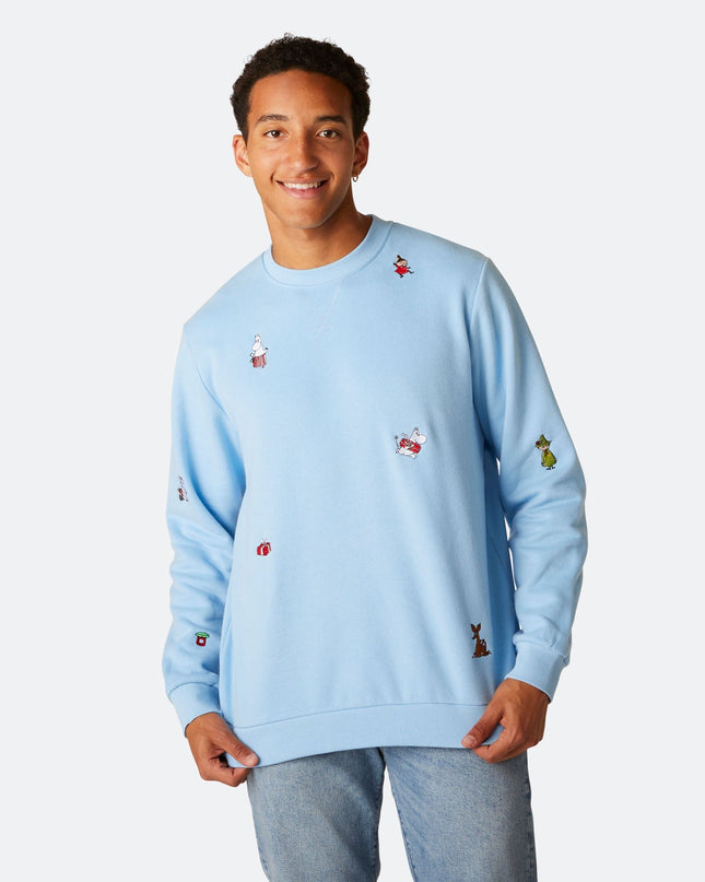 Sweat-shirt de Noël bleu Moomin pour homme
