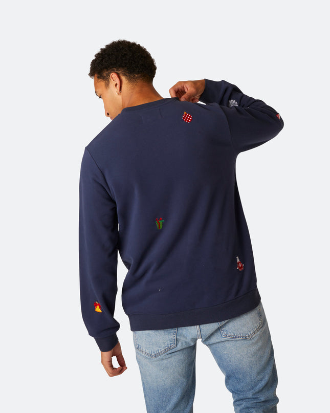 Pull de Noël bleu pour homme