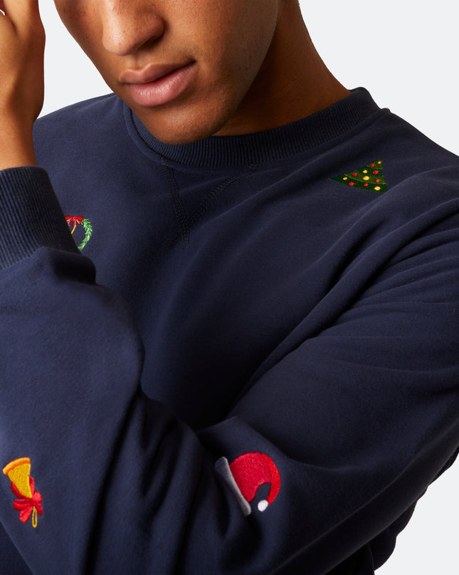 Pull de Noël bleu pour homme