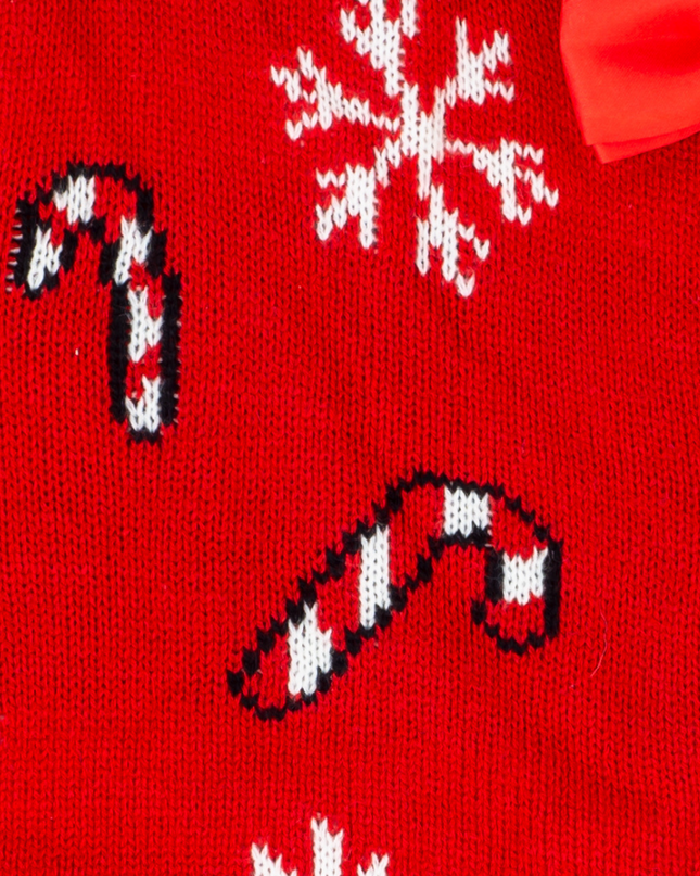 Pull moche à boutons pour femmes avec motifs de cannes de Noël et de flocons de neige