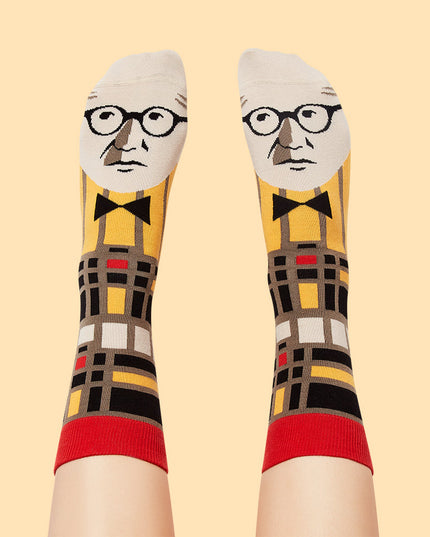 ChattyFeet Zokni - Chaussettes amusantes Leg Corbusier