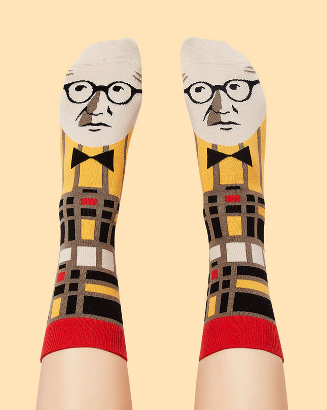 ChattyFeet Zokni - Chaussettes amusantes Leg Corbusier
