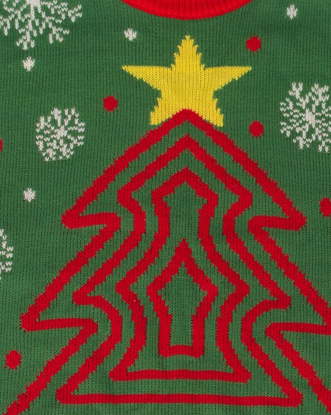 Pull de Noël moche à motifs de flocons de neige, poitrine et noix