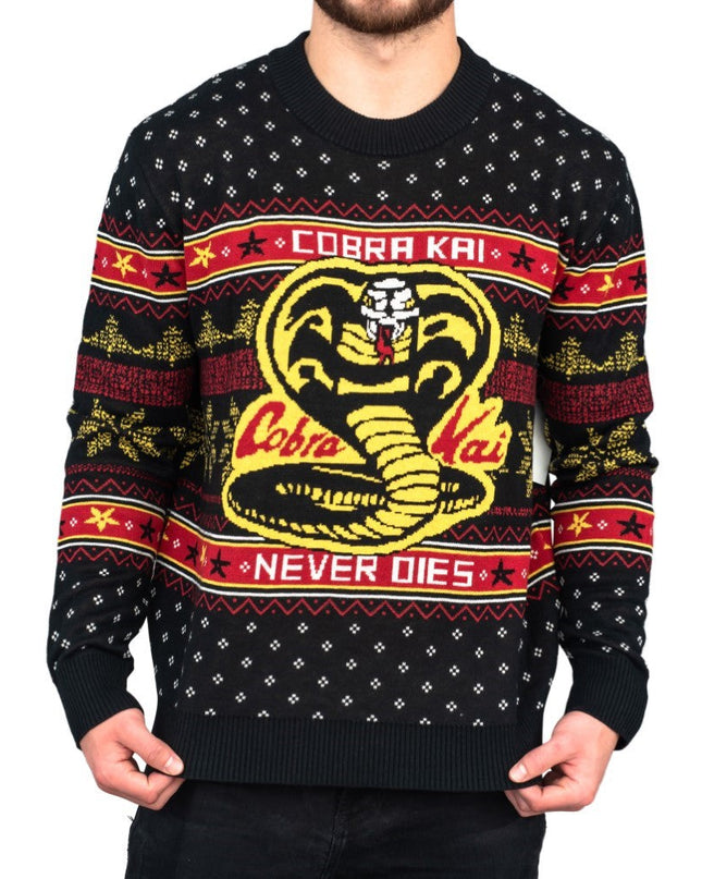 Pull de Noël moche Cobra Kai Never Dies pour les fans