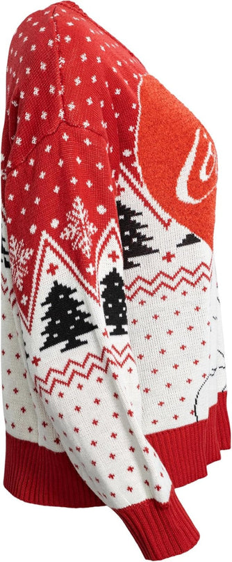 Pull de Noël moche pour femme Coca-Cola avec ours polaire en forme de cœur