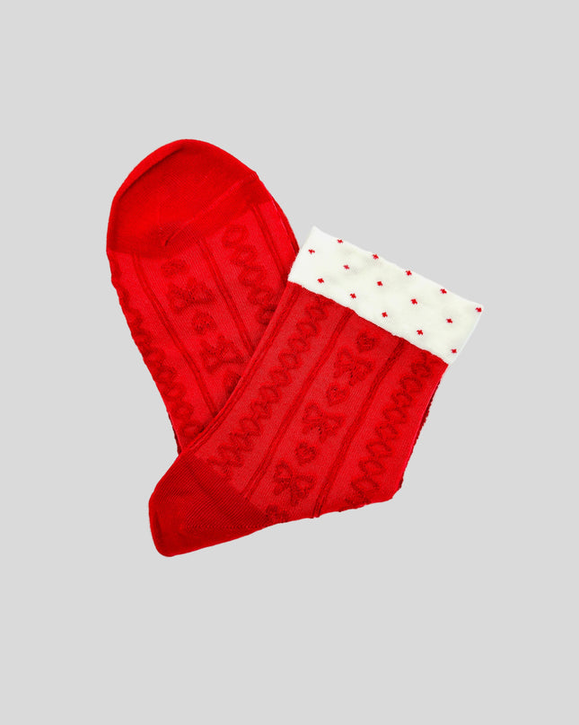 Chaussettes - Joli motif rouge IV - Accessoire festif