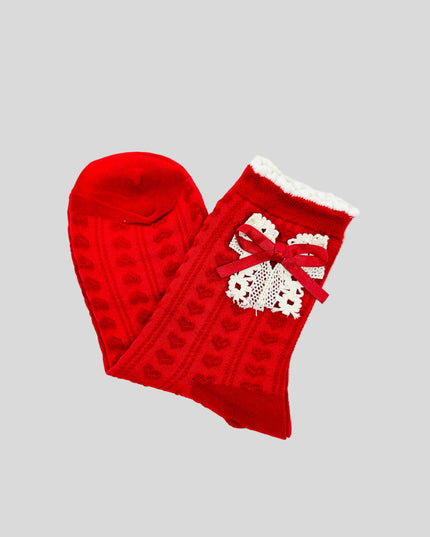 Chaussettes - Joli motif rouge III - Accessoire festif