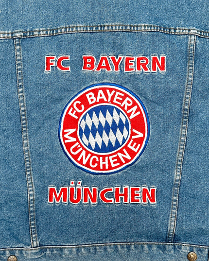 Veste en jean vintage FC Bayern München | Équipement de ventilateur élégant
