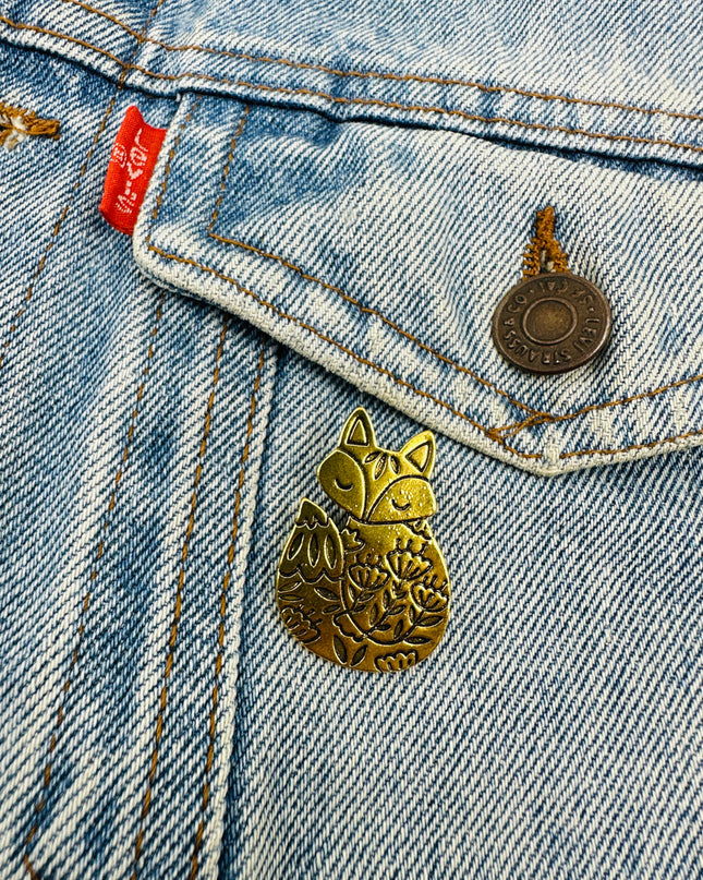 Broche - Renard doré | Accessoires de pyjama uniques pour toute la famille