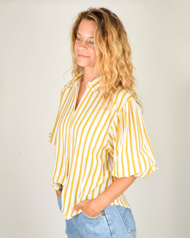 Chemisier rayé - Citron | Collection limitée pour tous les âges