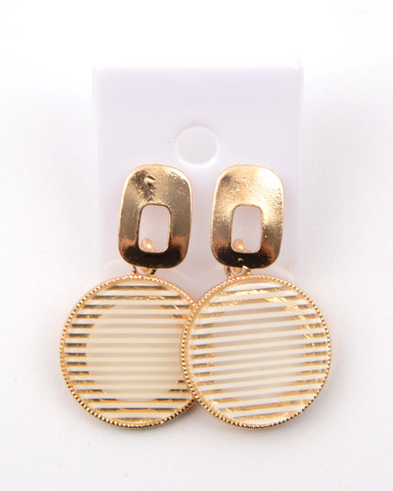 Boucles d'oreilles rayées - Beige