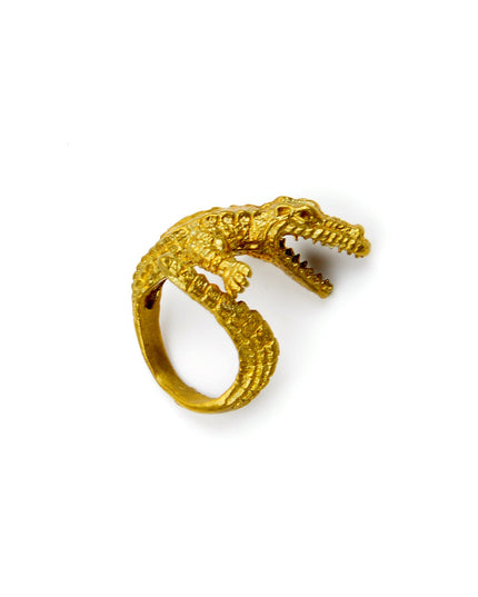 Bague en cuivre crocodile