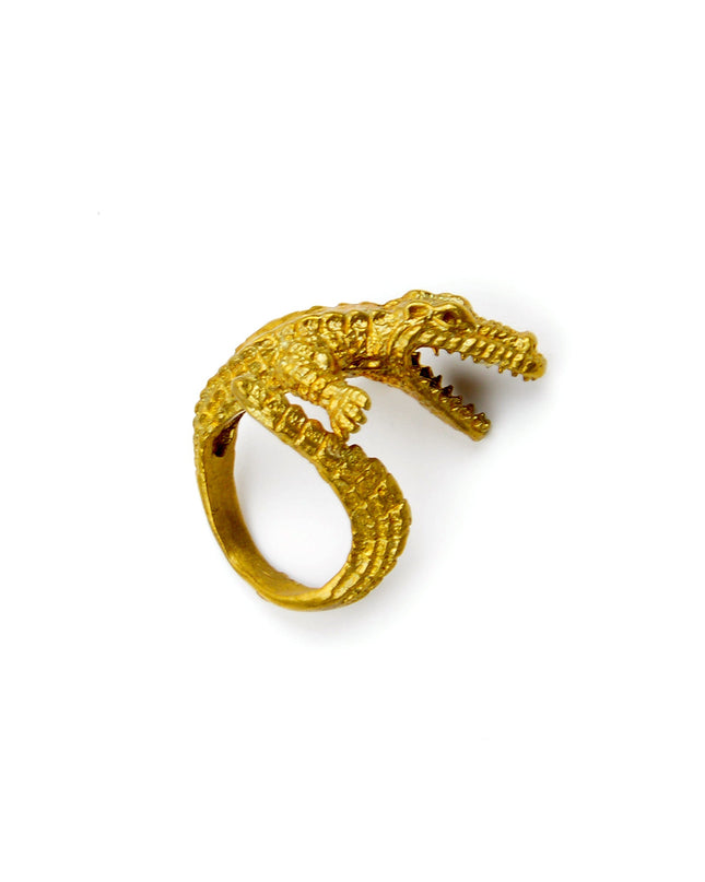 Bague en cuivre crocodile