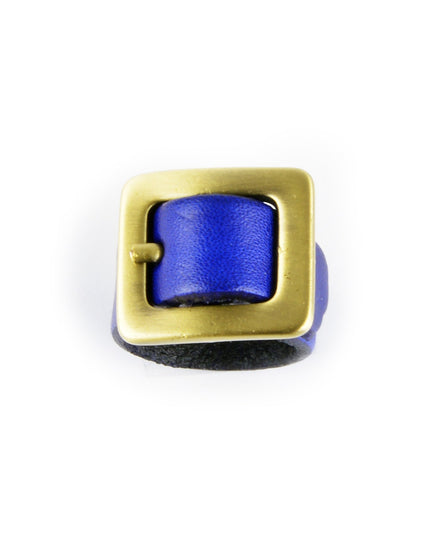 Bague en cuir bleu - Design élégant et moderne