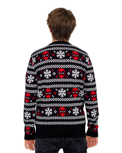 Pull de Noël moche à rayures Deadpool Holiday