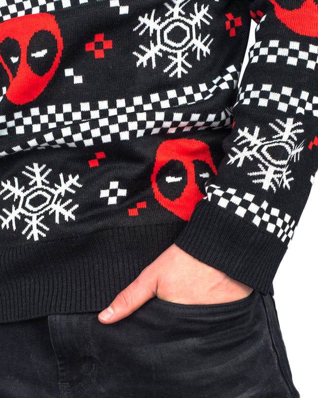 Pull de Noël moche à rayures Deadpool Holiday