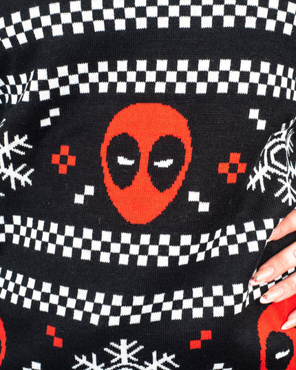 Pull moche à rayures de neige Deadpool pour femmes