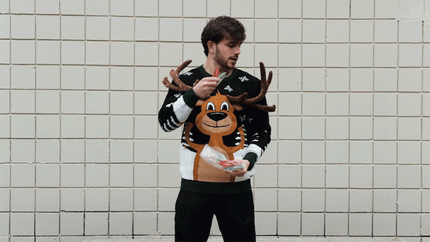 Jeu de lancer d'anneaux de renne en 3D Pull de Noël moche