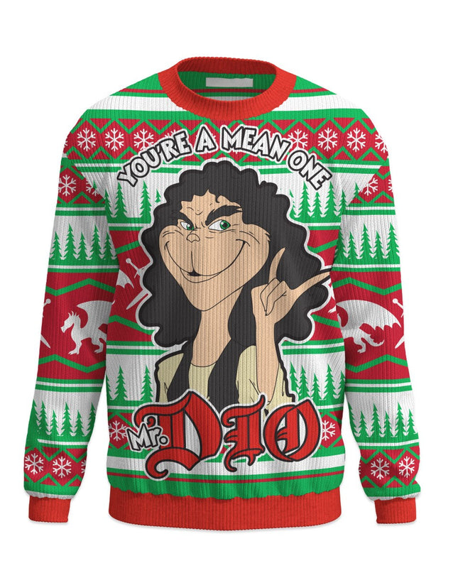 Pull de Noël moche « Mean One » de M. Ronnie James Dio (2024)