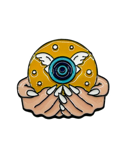 Broche œil boule de cristal - Accessoire mystique pour collectionneurs