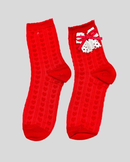Chaussettes - Joli motif rouge III - Accessoire festif