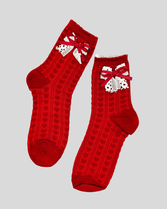 Chaussettes - Joli motif rouge III - Accessoire festif