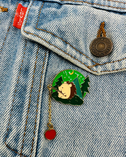 Broche Hérisson Pêcheur | Pyjamas et accessoires de Noël pour toute la famille