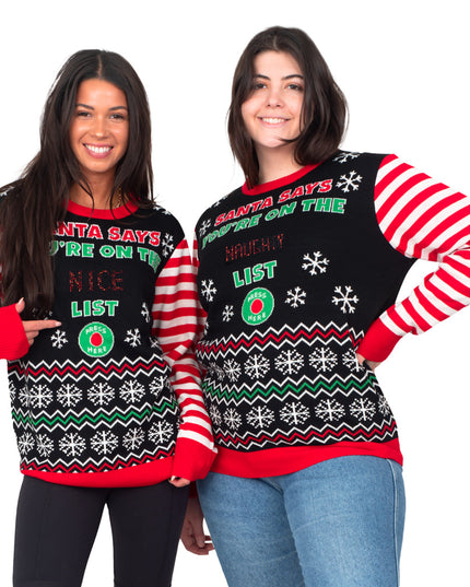 . Le Père Noël dit : Pull de Noël interactif à LED –