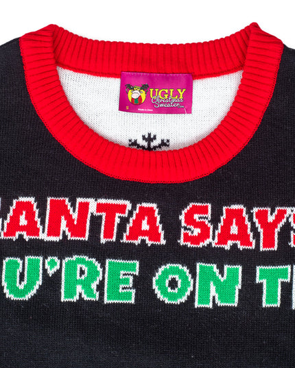 . Le Père Noël dit : Pull de Noël interactif à LED –